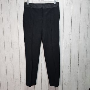 Vintage Cache Women's Black Ponte Knit Pants Satin Waist Size 6 Permanent Crease